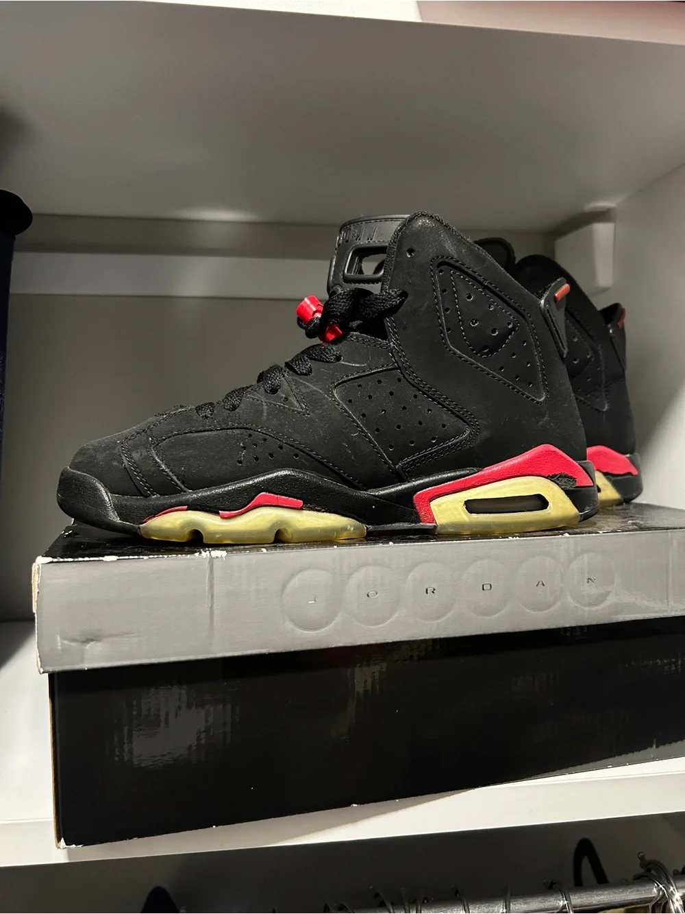 Air Jordan 6 Retro GS “Varsity Red” 2010 Black Red 5.5Y 384665-061 + Box